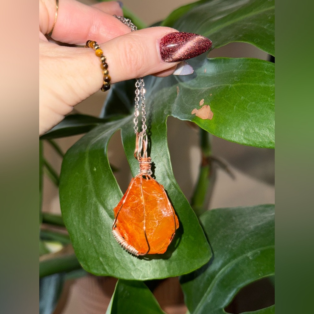 Statement Orange Aura Quartz Crystal - image 6